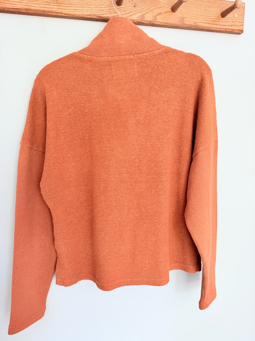 REI Co-op "Wallace" Lake Hemp Cotton Rust Orange Fleece Pullover Gorpcore Camp - Picture 9 of 16